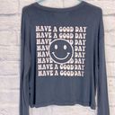 Vintage Havana  gray smiley face Have a Good Day long sleeve tee small Photo 1