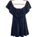 Amanda Uprichard Delilah Black Silk Off Shoulder Mini Dress Photo 1