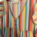 Vine & Love Striped colorful babydoll top Photo 1