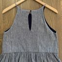 BP Peplum Halter Top Peplum Blouse Chambray Cotton Fabric in Blue Size Small Photo 7