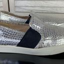 Nine West  Bonkers Embossed Metallic Slip On Sneaker Silver Black 7 Photo 1