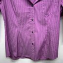 Krass&co NY &  3/4 Sleeves Button Front Striped Purple Shirt Women's Size Large Office Photo 2