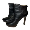 Coach  Chryssa Waxy Leather‎ Black 9 Ankle Boots Q1552 Photo 1