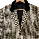 Houndstooth Vintage 90’s Oversized  Blazer With Velvet Collar Photo 4