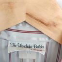 American Vintage Vintage The Wardrobe Builder White Silver Red Striped Button Down Shirt L Photo 2