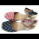 Sperry Topsider Espadrilles Nautical Anchor Sz. 6 Vacation Patriotic Red Navy Photo 1