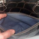 Dooney & Bourke  Domed Zip Satchel Bag Purse Brown Croco Embossed Leather Photo 10