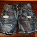 Fly London Distressed Denim Shorts Button  Jean Sz 0 Inseam 6”, Photo 0