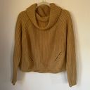 Moon & Madison cropped cowlneck knit sweater mustard yellow women’s sz Medium Photo 0