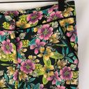 Topshop Floral Print Capri Trousers Capris Cropped Pants Black Multicolor Size 4 Photo 3