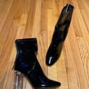 Liliana Glossy Vinyl Vintage y2k Clear Transparent Whimsgoth Rave Chunky Block Moto Rock Ankle Heels Booties  Photo 0