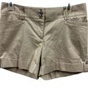 White House | Black Market  Khaki Chino Button Cuffed 4 Pocket Shorts Women’s 6 Photo 0