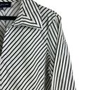 Jones New York  Black White Diagonal Striped V-neck Long Sleeve Office Top PL Photo 4