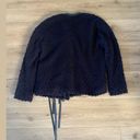 Rebecca Taylor  textured knit wool long sleeve leather tassels jacket Photo 2