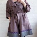 BCBGMAXAZRIA BCBGMAXAZARIA Self Tie Shabby Chic Burgundy Swing Trench Coat XXS Photo 0