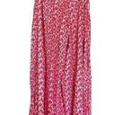 Aakaa  Vici Dolls Pink Maxi Tropical Print Split Leg Resort Palazzo Pants Large Photo 1