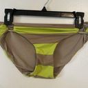 DKNY Women's Size Small S Bikini Bottom Neon Green Brown Y2K Vintage Photo 0