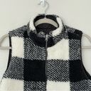 Thread and Supply NWOT  Reversible Black/White Plaid Sherpa Fuzzy Vest Size Small Photo 8