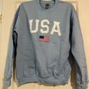 Pink Lily Ligh Blue USA Sweatshirt Photo 0