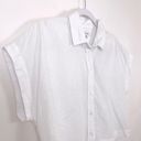 Madewell  Crop Dolman Linen Short Sleeve Shirt in White Size Medium Photo 7