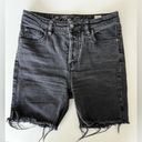 We The Free Free People  Black Avery Bermuda Raw Hem Button Fly Shorts 28 Photo 2