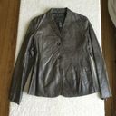 Banana Republic Vintage Leather Jacket Blazer Y2K Brown/Green - Size 4 Photo 0