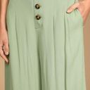 Lulus NWT  Stroll On Over Sage Green Button-Front Wide Leg Pants Photo 2