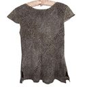 Donna Morgan  Petites 100% Silk Wild Brown Animal Print Top size 4 Photo 2