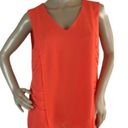 Colorblock  Women’s V neck sleeveless in orange tank top size Large Photo 0