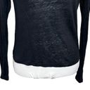 Generation Love  Women Black Long Sleeve Top Lace Up Linen Blouse Size Small S Photo 2