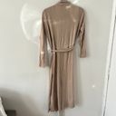 Gibson  Look Cozy Fleece Long Belted Cardigan Almond Tan Beige Nude Size Small Photo 4