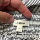 Max Studio Women's  Navy White Stripe Cropped Bohemian Pants Size XL EUC #0311 Photo 4