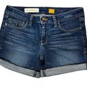 Pilcro  Anthropologie Jean Shorts Size 25" Blue Stet Low-Rise Roll-Up Hem Stretch Photo 0