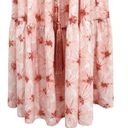 Alexis  Tilia Off the Shoulder Floral Print Tiered Midi Dress Tassel Tie Pink Photo 7