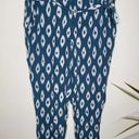 Equipment  Silk Geometric Print Button Front Cropped Tie Waist Pants Size 12 Photo 3