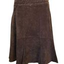 CAbi  Brown Suede Leather Scallop Skirt Size 2 Photo 0