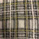 Nine West  fuzzy, mock turtleneck sweater in yellow & gray plaid size large Photo 5