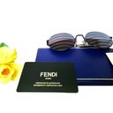 Fendi NEW  Womens Round Sunglasses Violet 53mm Illusion Stripes Metal Full Rim Photo 5