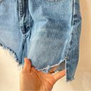 Wrangler  High Rise Festival Light Wash Slit Thigh Denim Cut Off Shorts Size 27 Photo 2