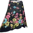 Anne Klein AK  Blue Corduroy Sequins and Floral Design A-Line Midi Skirt Size 10 Photo 5