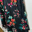 Hunter Bell  Black Floral Printed Lace Flutter Sleeves V-Neckline Midi Dress 10 Photo 6