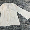 Ramy Brook  AMAL LONG BELL ACCORDION SLEEVE TIE NECK BLOUSE WHITE sz S Photo 9