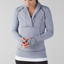 Lululemon  Think Fast Pullover in Heathered Slate/Tonka Stripe size 10 Photo 0