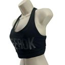 Reebok  Black Logo Racerback Sports Bra Womens Medium Photo 2