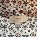 The Loft  Outlet White & Pink Floral Print Split Neck Mini Dress Photo 10