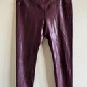 Lulus  Burgundy Vegan Leather High-Waisted Trousers Ankle Crop Pants Womens Sz XL Photo 0