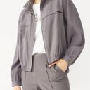 Nine West  Grey Utility Bomber Jacket Large Photo 0