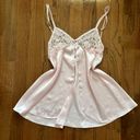 Secret Treasures  Vintage baby pink lace and embroidered silky chemise slip dress Photo 0