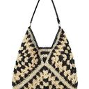 Straw Beach Summer Woven Tote Bag Black Photo 0