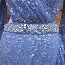 Mac Duggal NWT  Gorgeous Sequined Faux Wrap Cut Out Puff Sleeve Gown Dress Photo 13